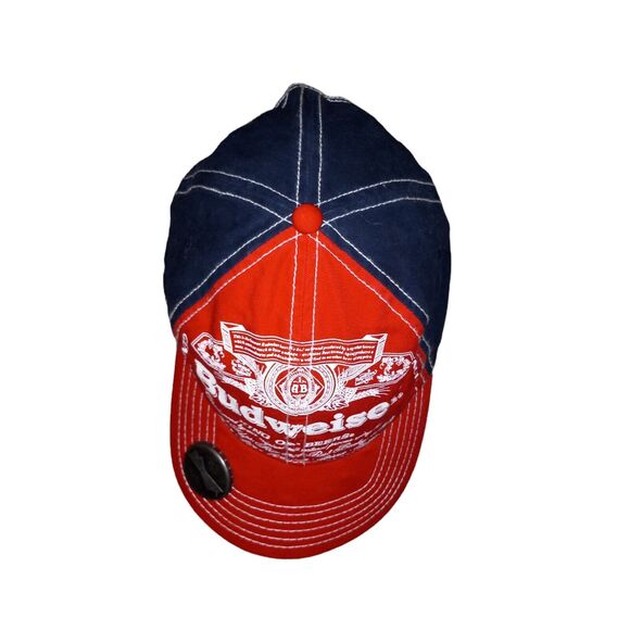 Anheuser Busch Budweiser Beer Hat Red White and Blue Adjustable Strap back - Picture 10 of 12